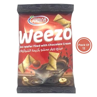 Jordina Weezo Chocolate Cream Mini Wafer 30GR x Pack of 12