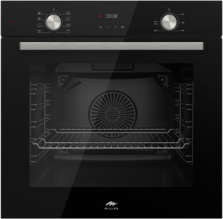 MILLEN MEO 6002 BL 73L Electric Oven - Energy Class A, 8 Cooking Modes, 60 cm, SCHOTT Double Glass Door, Glass finish, Mechanical and Touch Control with Timer, 3 Year Warranty