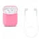 Generic - Protective AirPods Case Soft Silicone Charging Cover Pouch Case Sleeve with Cable - Pink