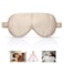 Silk Sleep Mask Eye 100% Mulberry Super Smooth Soft Breathable Blindfold Sleeping Drowsy Silk Sleep Masks Blindfold For Airplane Eye Cover For Travel Adjustable Strap No Pressure For Women Mens (Gold)