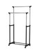 Double Pole Telescopic Clothes Hanger Silver/Black 845x430millimeter