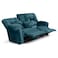 American Polo Velvet Double Cinematic Recliner Chair With Cups Holder - Dark Turquoise - American Polo