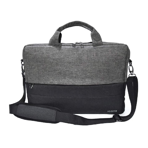 Iconz Classic New York Toploading 15.6-inch Laptop Bag - Black/Grey