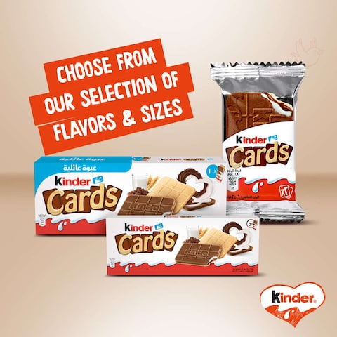 Kinder Cards Wafer Biscuits With Creamy Milk And Cocoa Filling 25.6g Pack of 5