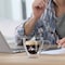 1CHASE&reg; Heart Shaped Double Wall &quot;Love&quot; Printed Glass Mug with Handle for Juice Wine Tea Coffee, Breakfast Cup Cocktail Mug for everyday use, 180 ML ,2Pcs Set.