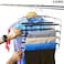 ZOBER 5 Layer Pants Hanger   Stainless Steel Slack Hangers with Foam coated Swing Arms   Hang scarfs, pants, trousers, jeans etc. (4)…