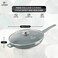 LIFE SMILE Frying Pan Big Size With Lid - Multi Layer Granite Coating Fry Pan   100% PFOA FREE   Heat-Resistant Handle Hanging Loop   Induction Base (Green, 32 CM (4 Liters))