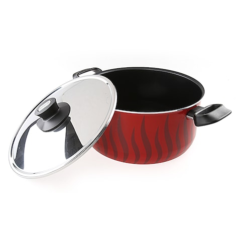 Tefal Tempo Flame Casserole With Lid Red 28cm