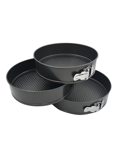 Generic 3-Piece Non-Stick Cake Mould Set Black
