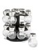 16-Piece Spice Rack Set Black/Clear/Silver standard