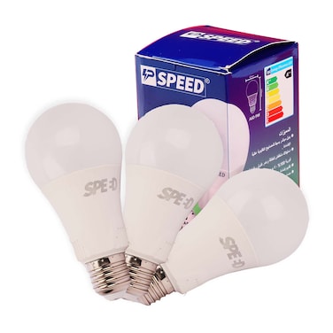 لمبة ليد سبيد، 9 واط - ضوء أبيض - 3 عبوة