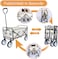 Collapsible Foldable Wagon, Beach Cart, 75cm x 49cm x 90cm（5inch Beige)