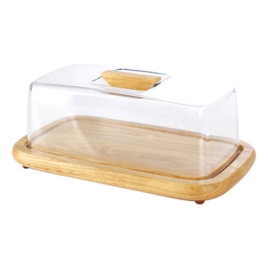 بيلي قبة جبن بغطاء أكريليك - بني وشفاف