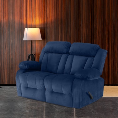 إن هاوس كرسي استرخاء مزدوج منجد بالمخمل - كحلي - NZ50