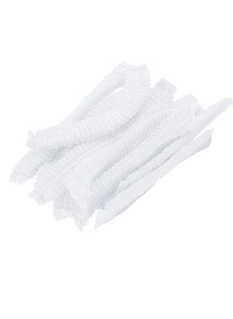 Marrkhor Disposable Bouffant Hair Net Kitchen Bathroom Cafeteria Restaurant Elastic Shower Cap White 300Pc