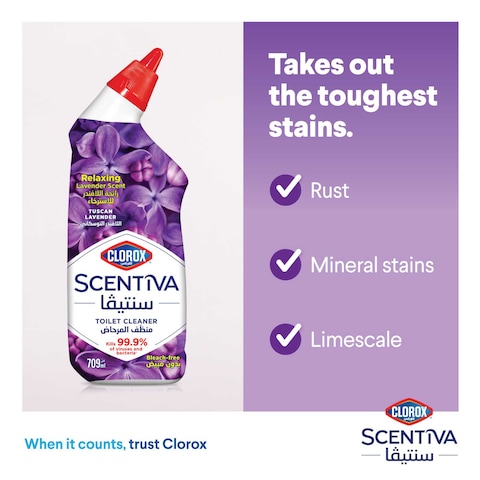 Clorox Scentiva Toilet Cleaner Tuscan Lavender 709ml