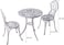 Yulan Outdoor Patio Bistro Set with Leaf Design - 3 Piece Outdoor Rust-Resistant Cast Aluminum Table and Chairs - Patio Furniture Sets for Balcony Backyard Garden 0274