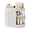 Generic-4 Tiers Acrylic Multifunctional Storage Rack Ivory White Makeup Organizer Rotation Dustproof Shelf 4st Layers Cosmetics Storage