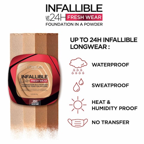 L&#39;Oreal Paris Infaillible 24H Fresh Wear Foundation In A Powder 40 Cashmere 9g