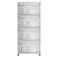 Cosmoplast Ceramic 4 Tiers Multipurpose Storage Cabinet With Wheels Grey