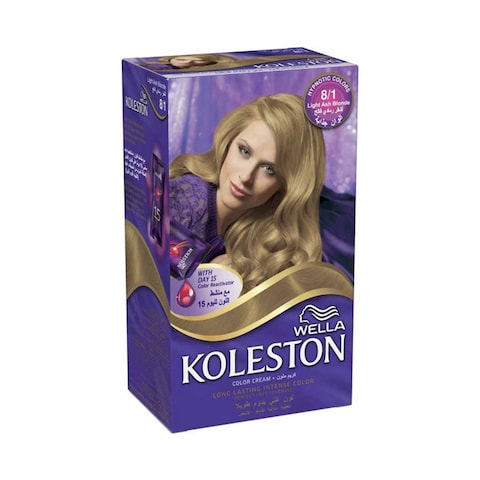 Well Koleston Oil Permanent Hair Color Cream 8/1 Light Ash Blonde