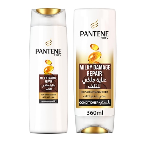 Pantene Milky Damage Repair Shampoo - 600ml + Conditioner - 360ml