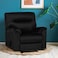 In House Velvet Rocking &amp; Rotating Recliner Chair - Black - AB01