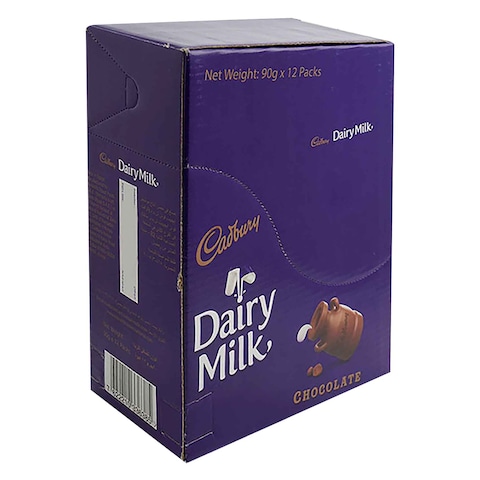 Cadbury Dairy Milk Plain Chocolate 90g x Pack Of 12