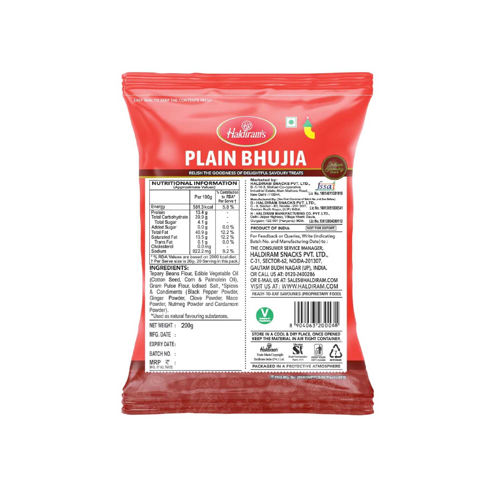 Haldiram&#39;s Plain Bhujia Snacks, 200g