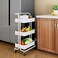 3-Tier Utility Rolling Cart Multifunction Storage with Handle Wheels for Kitchen Bathroom Office Laundry Room