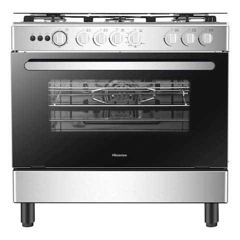 Hisense 5 Burners Gas Cooker HFG90335RX Silver