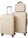 Morano Hard-Side Travel Back Luggage Trolley Set, 4 Pcs - Beige With Khaki