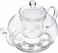 Neoflam Borosilicate 2Pcs Tea Pot With Burner Set Heat Resistant Glass Tea Pot, Kettle, Coffee Mugs, Cups For Tea, Flat Bottom Burner 1000 ML