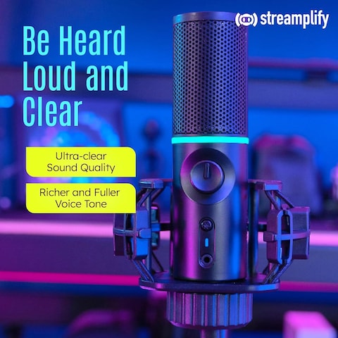 Streamplify MIC Microphone Tripod Inside, RGB, 2 Audio Modes
MIC-48-RGB-TP-BK
