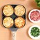 EnsoCrafts&reg; Kitchen Nonstick Egg Frying Pans Omelet Pan for Burger Eggs Ham Pancake Maker, Aluminium Alloy Fried Egg Cooker Skillet With Wood Handle Frying Pot Non-Stick Cooking Breakfast (4 Hole)