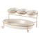 2 Tier Oval Shaped Serving Set with Gold Stand