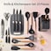 Kitchen Utensil Set 19 Piece Silicone Kitchenware Heat Resistant Non stick Cooking Tool with Wooden Handles Silicone Cookware Set