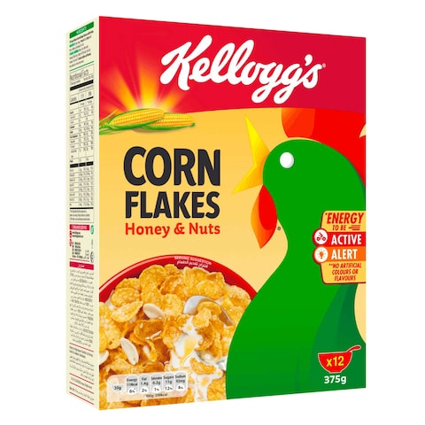 Kellogg&#39;s Honey And Nuts Corn Flakes Cereals 375g