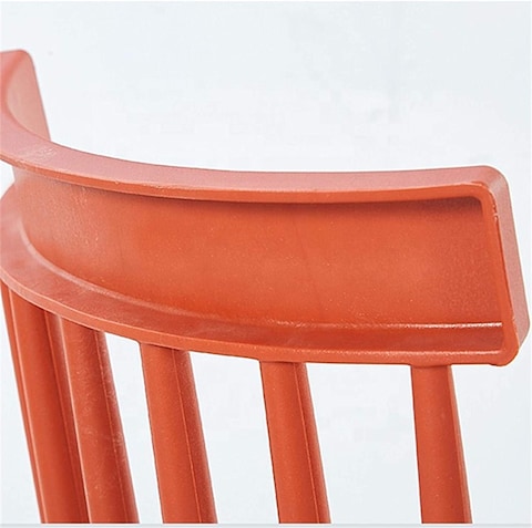 LANNY Set of 2 plastic windsor chair 53# modern desgin with solid wood legs leisure dining chair for indoor/inside living room office restaurant and events-RED