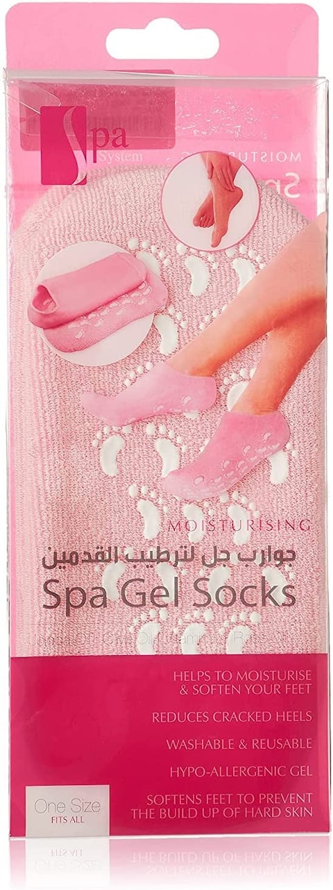 Spa جوارب جل مرطبة للاستحمام مع زيت الجوجوبا وزيت الزيتون وفيتامين هـ وزيت الورد، 200 غم