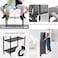 Doreen 4-Tire Kitchen Microwave Racks Shelving Storage Unit Foldable Bread Racks, Storage Racks, Trolleys, Metal Organizer Wire Rack for Home Kitchen (Black, 4 Layer)