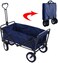 Generic Garden Cart Folding Wagon Foldable Heavy Duty Outdoor Trolley Utility Transport Cart 80Kg Max Load, For Outdoor/Festivals/Camping, Blue