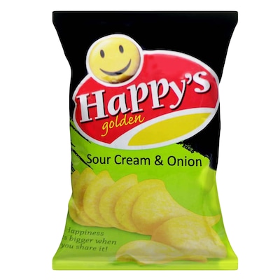 Happys Golden Spring Onion Potato Crisps 30G