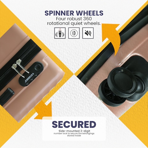 STARGOLD ABS+PC Spinner Wheels Trolley Single Luggage Number Lock Smart Carry On Suitcase 20 Inches