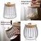 1CHASE Borosilicate Glass Storage Jar With Airtight Bamboo Lid And Metal Handle 700ml, Taper, Petal Decorative Container, To Store Tea, Coffee Beans, Candy, Spices, Biscuits - Set Of 4