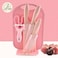 7 Sets of Wheat Straw Knives, Household Stainless Steel Fruit Kitchen Knives, Kitchen Knives(Pink)