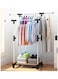 Metal Clothes Hanger Rack Silver 144*41*155cm