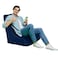 In House Harvey Velvet Bean Bag Chair - Small - Dark Blue