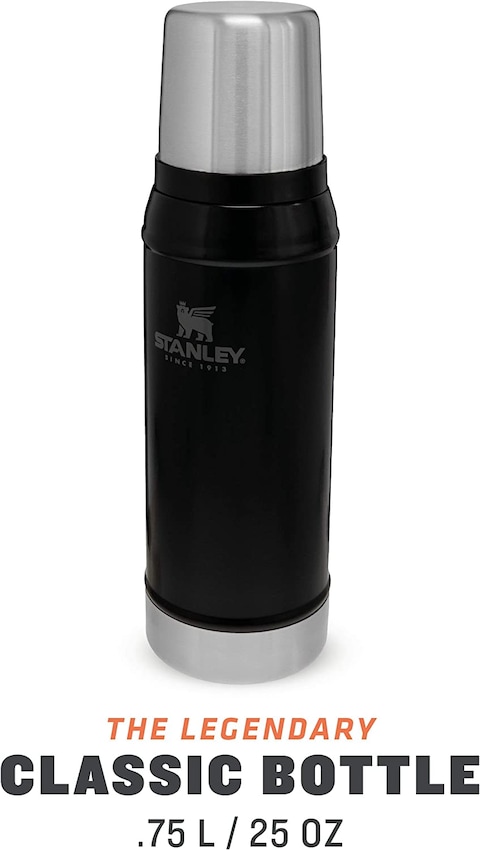 Stanley Classic Legendary Bottle 0.75L / 25Oz Matte Black &ndash; Bpa Free Stainless Steel Thermos, Keeps Cold Or Hot For 20 Hours, Leakproof Lid Doubles As Cup, Dishwasher Safe, Lifetime Warranty