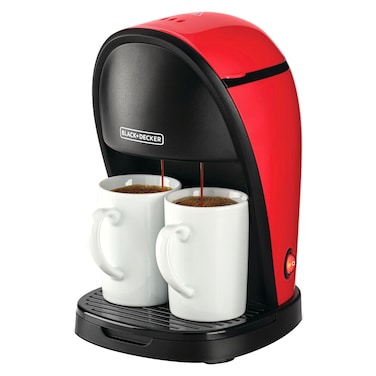 Black+Decker Coffee Maker DCM48-B5 450W With Two Coffee Mugs And Measuring Spoon Set Red
